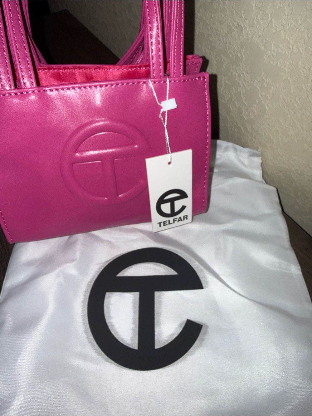 Telfar Mini Shopping Bag in Hot Pink - Picture 5 of 8